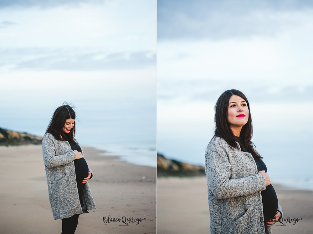 Blanca Quiroga. Fotografia premano, embarazo en la playa. Huelva