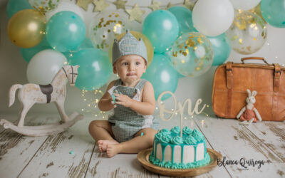 Fotografía de 1º Cumpleaños con tarta. Sevilla.