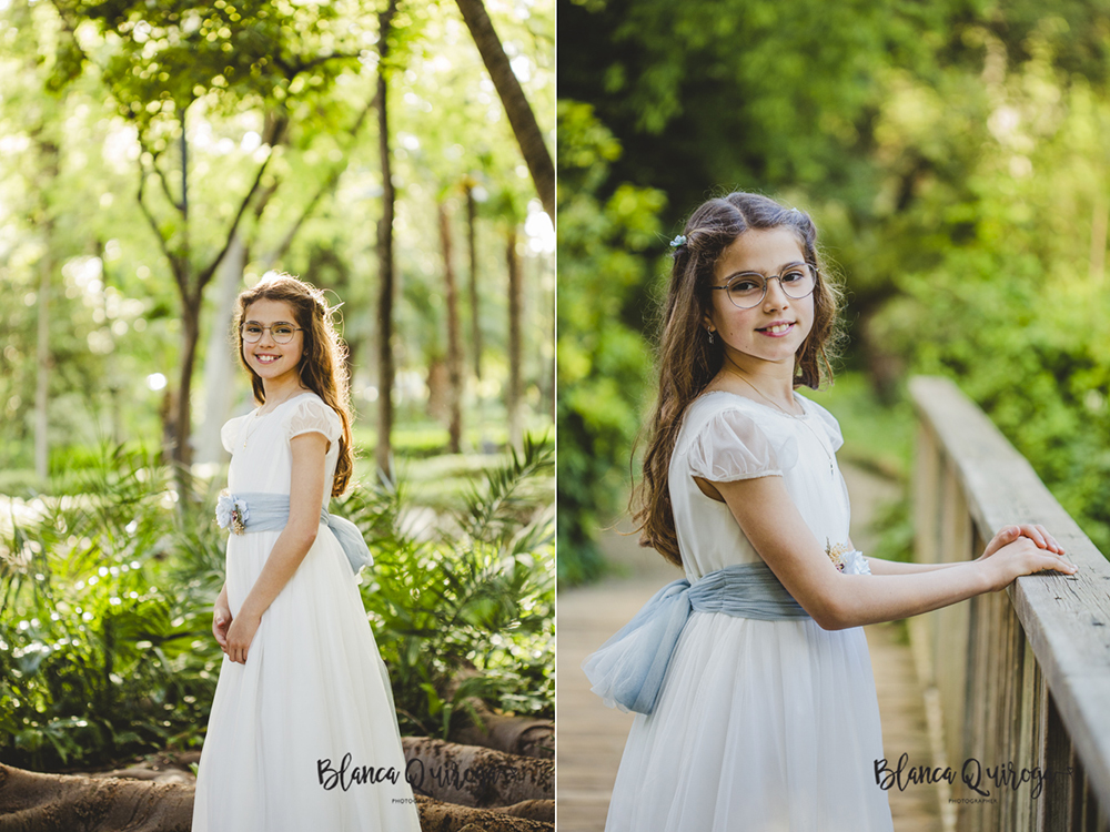 Blanca Quiroga. Fotografía comunion Plaza de España en Sevilla