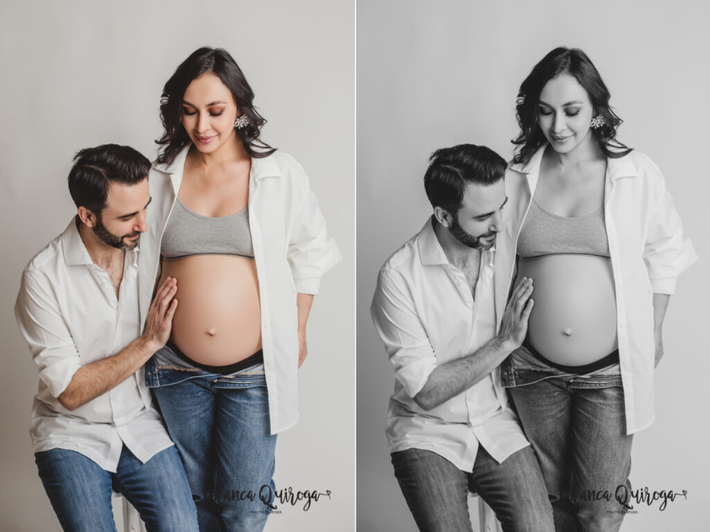 Blanca Quiroga. Fotografía embarazo estudio en Sevilla
