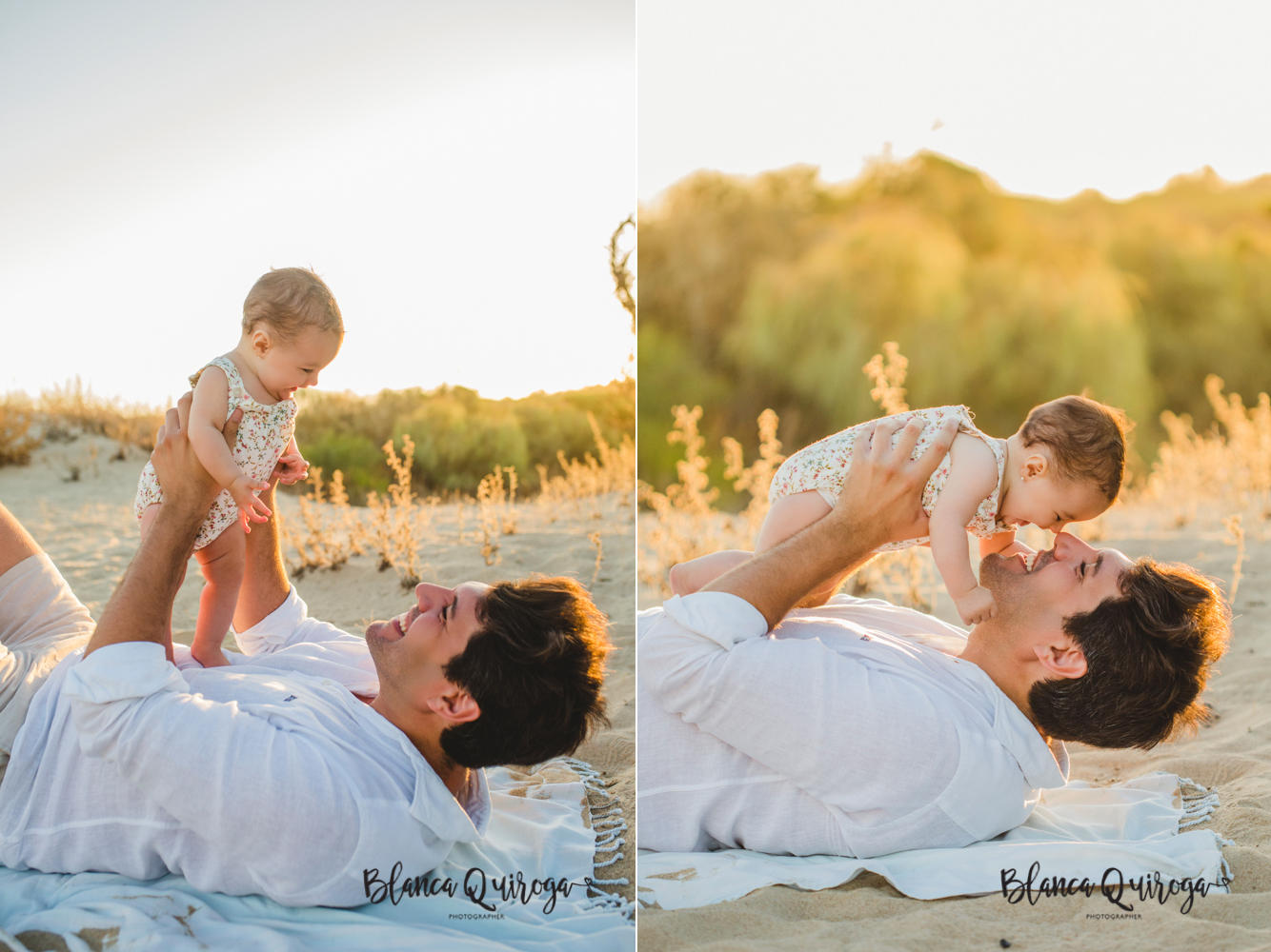 Blanca Quiroga. Fotografía de familia en la playa. Huelva.º
