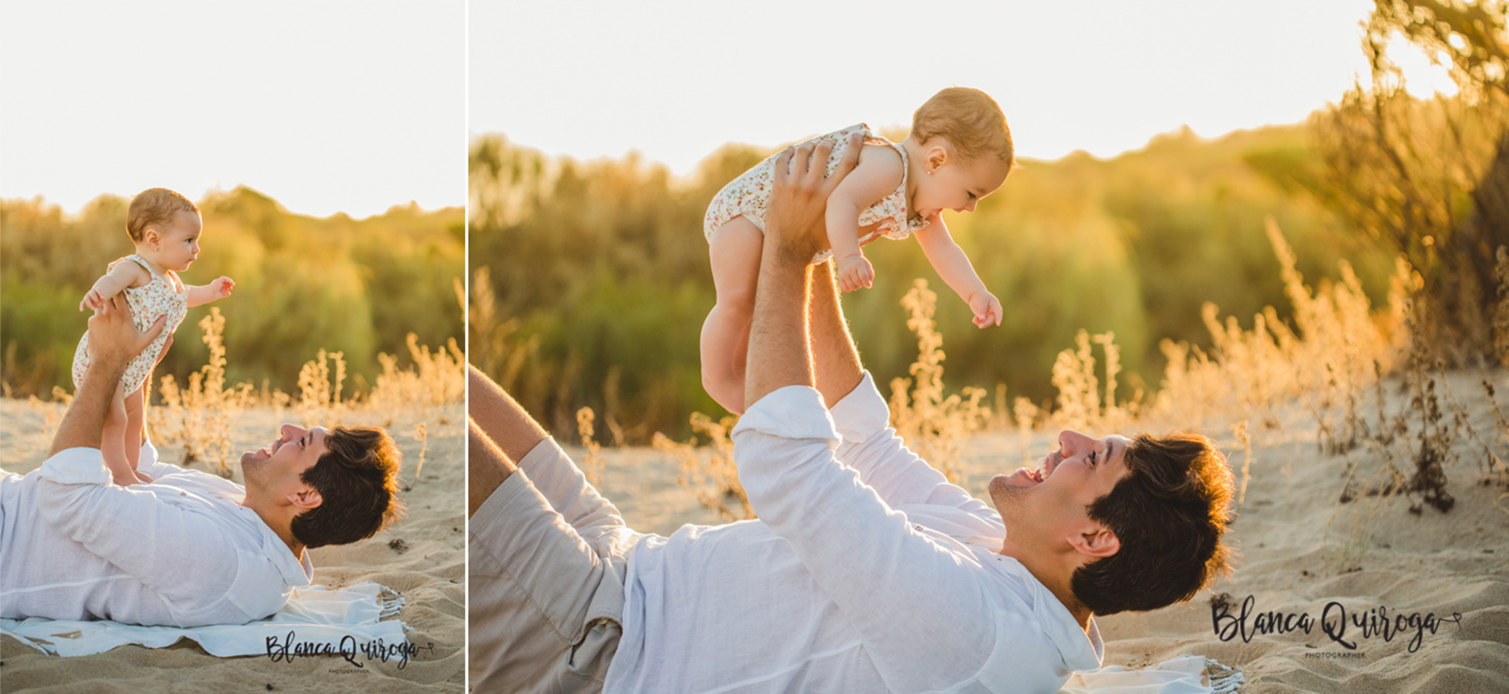 Blanca Quiroga. Fotografía de familia en la playa. Huelva.