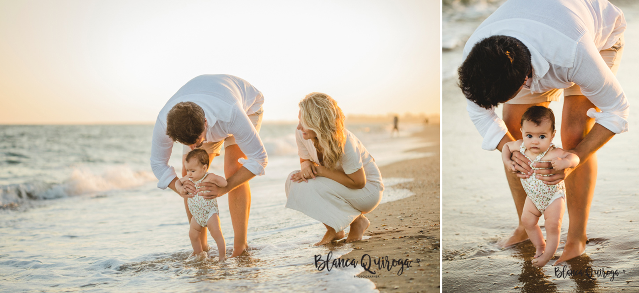 Blanca Quiroga. Fotografía de familia en la playa. Huelva.