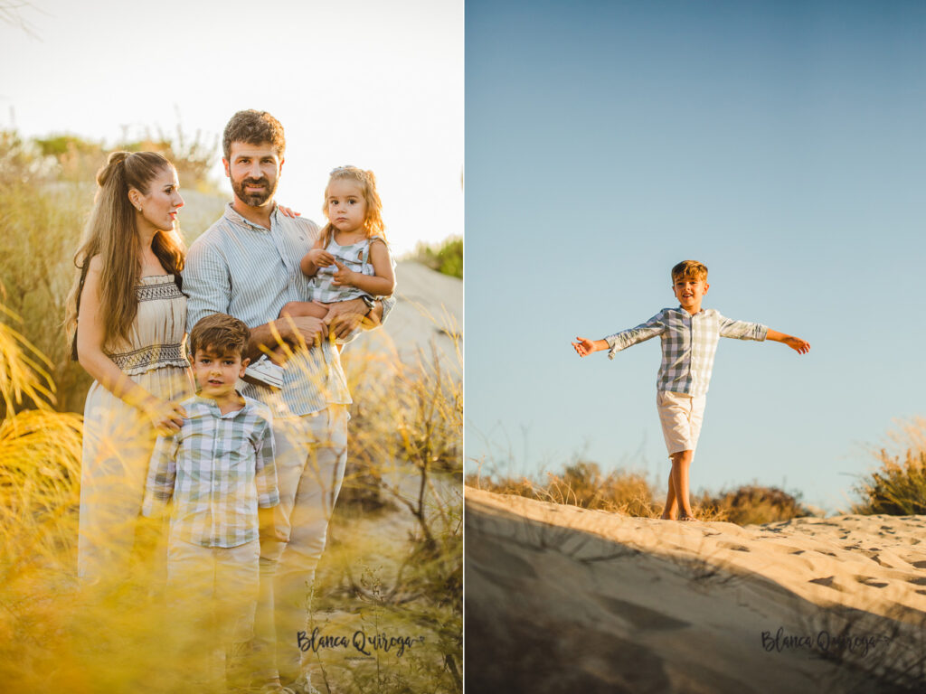Blanca Quiroga. Fotografía familia en la playa. Huelva