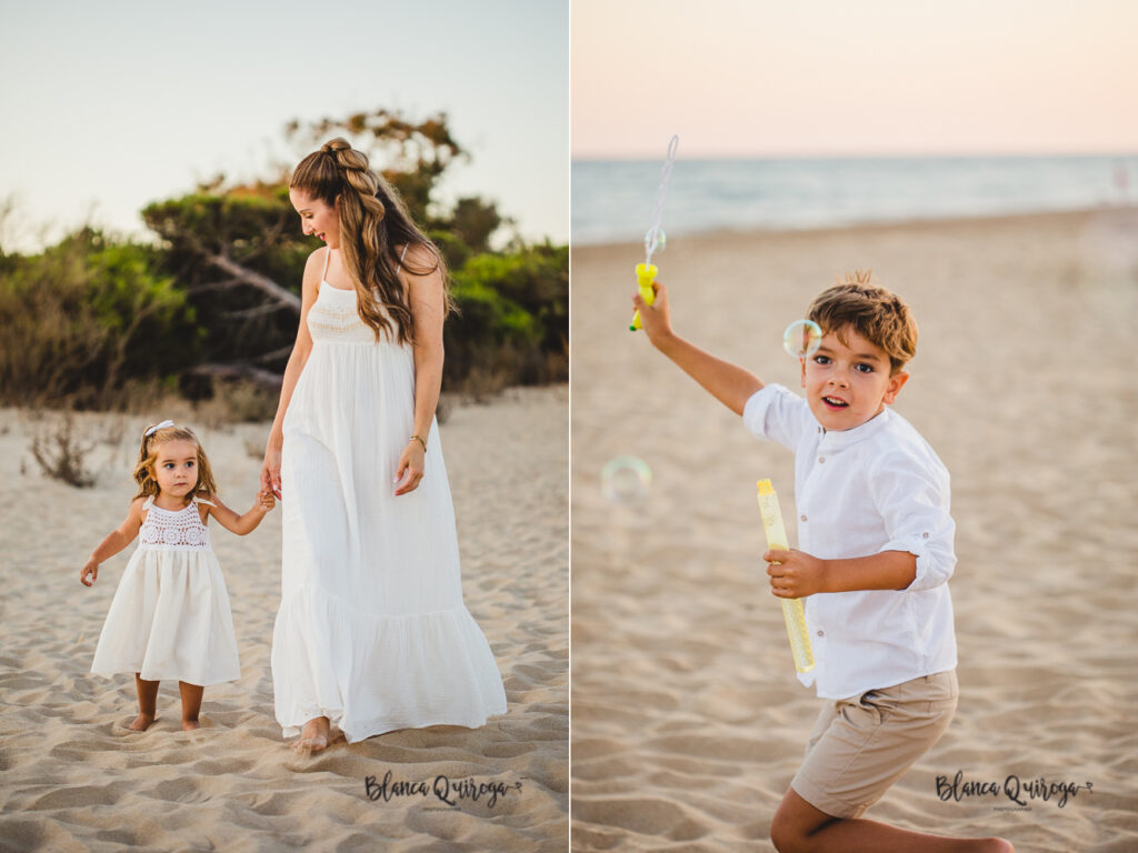 Blanca Quiroga. Fotografía familia en la playa. Huelva
