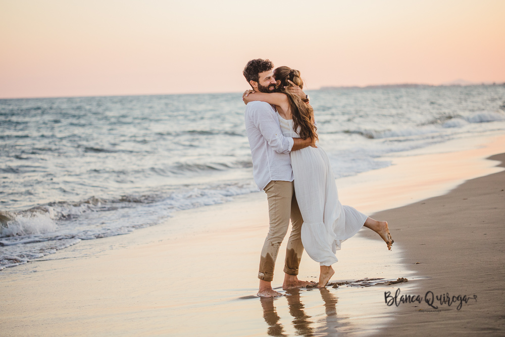 Blanca Quiroga. Fotografía familia en la playa. Huelva