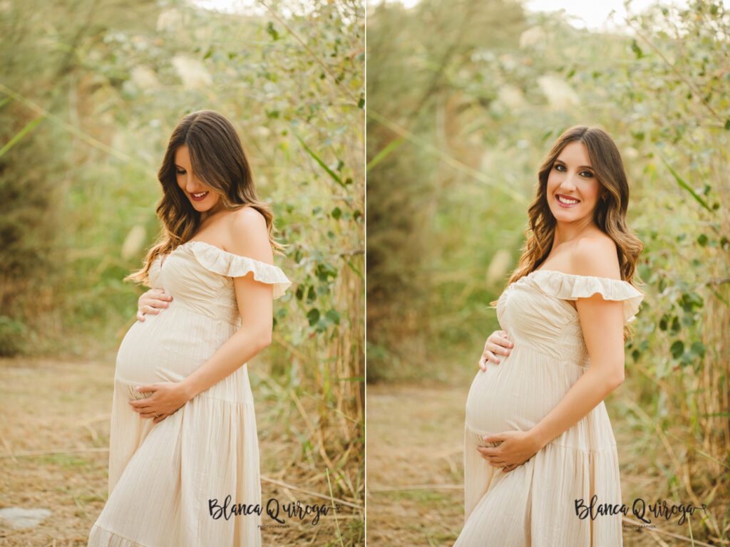 Blanca Quiroga. Fotografía de embarazo en el parque. Sevilla