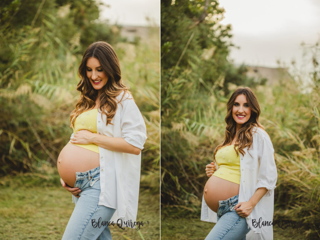 Blanca Quiroga. Fotografía de embarazo en el parque. Sevilla