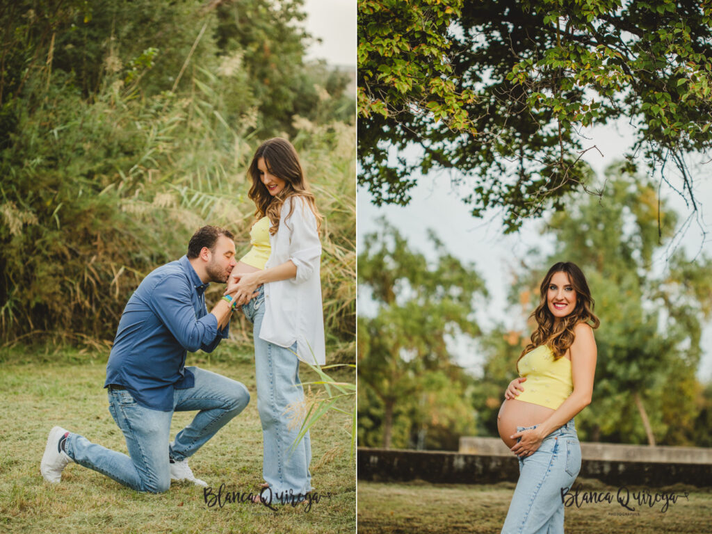 Blanca Quiroga. Fotografía de embarazo en el parque. Sevilla