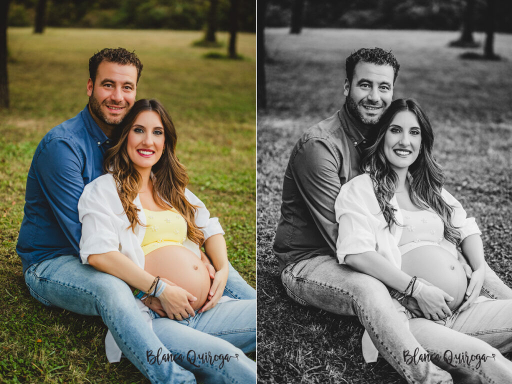 Blanca Quiroga. Fotografía de embarazo en el parque. Sevilla
