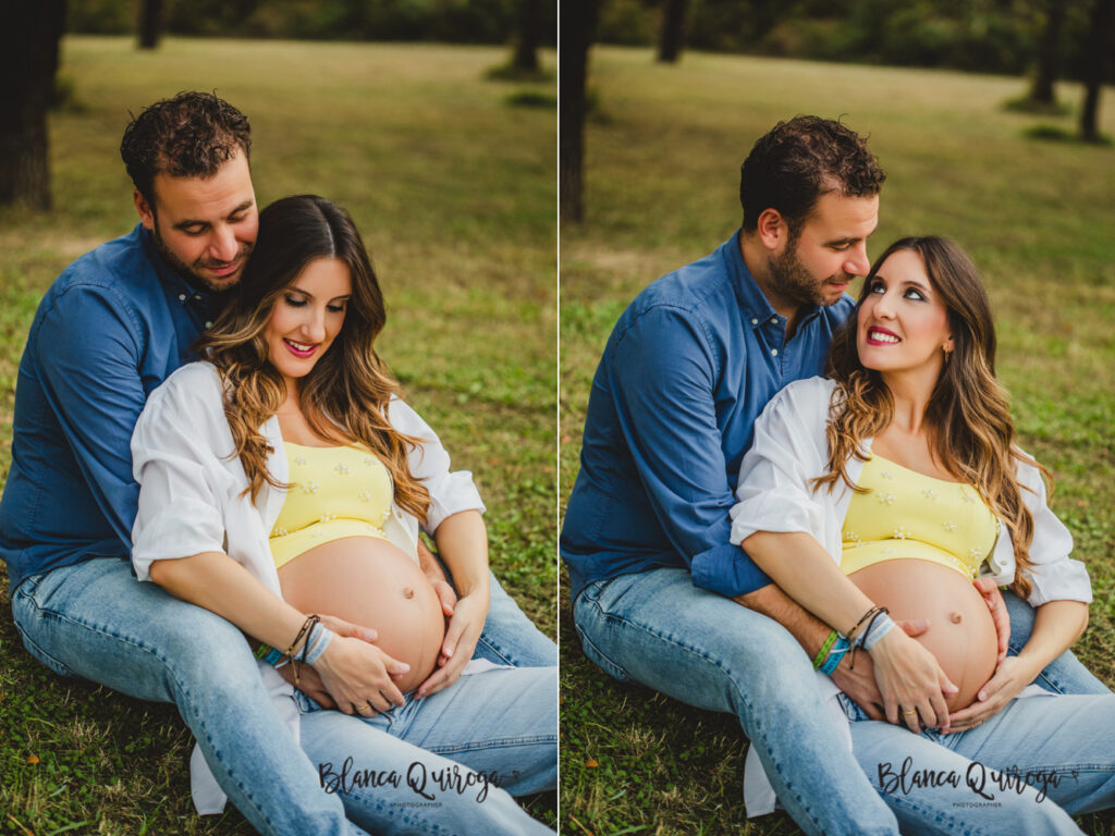 Blanca Quiroga. Fotografía de embarazo en el parque. Sevilla
