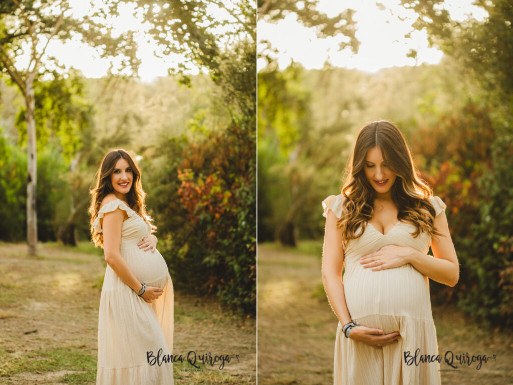 Blanca Quiroga. Fotografía de embarazo en el parque. Sevilla