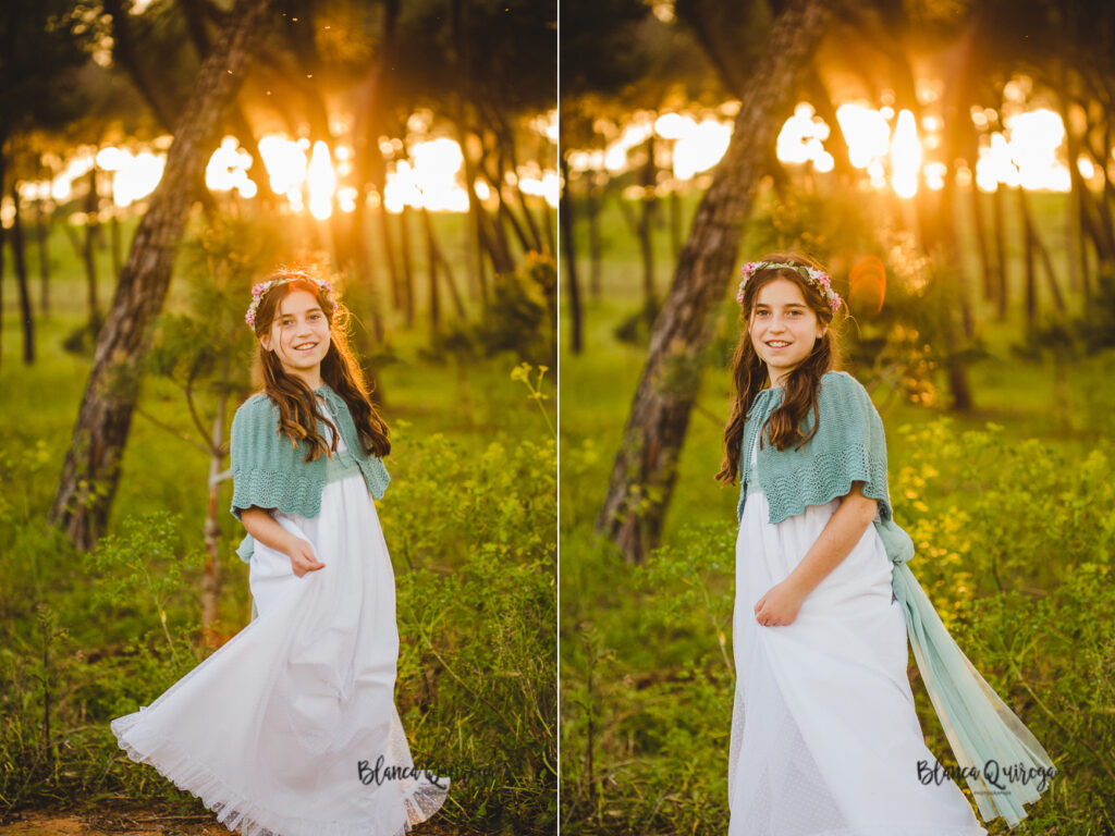 Blanca Quiroga. Fotografía comunión parque Oromana. Sevilla